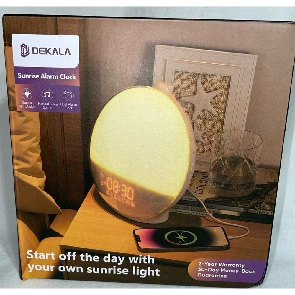 Dekala Sunrise Alarm Clock Wake Up Light FM Radio Nature Sounds
